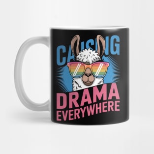 Funny Llama Shirt – Causing Drama Everywhere Mug